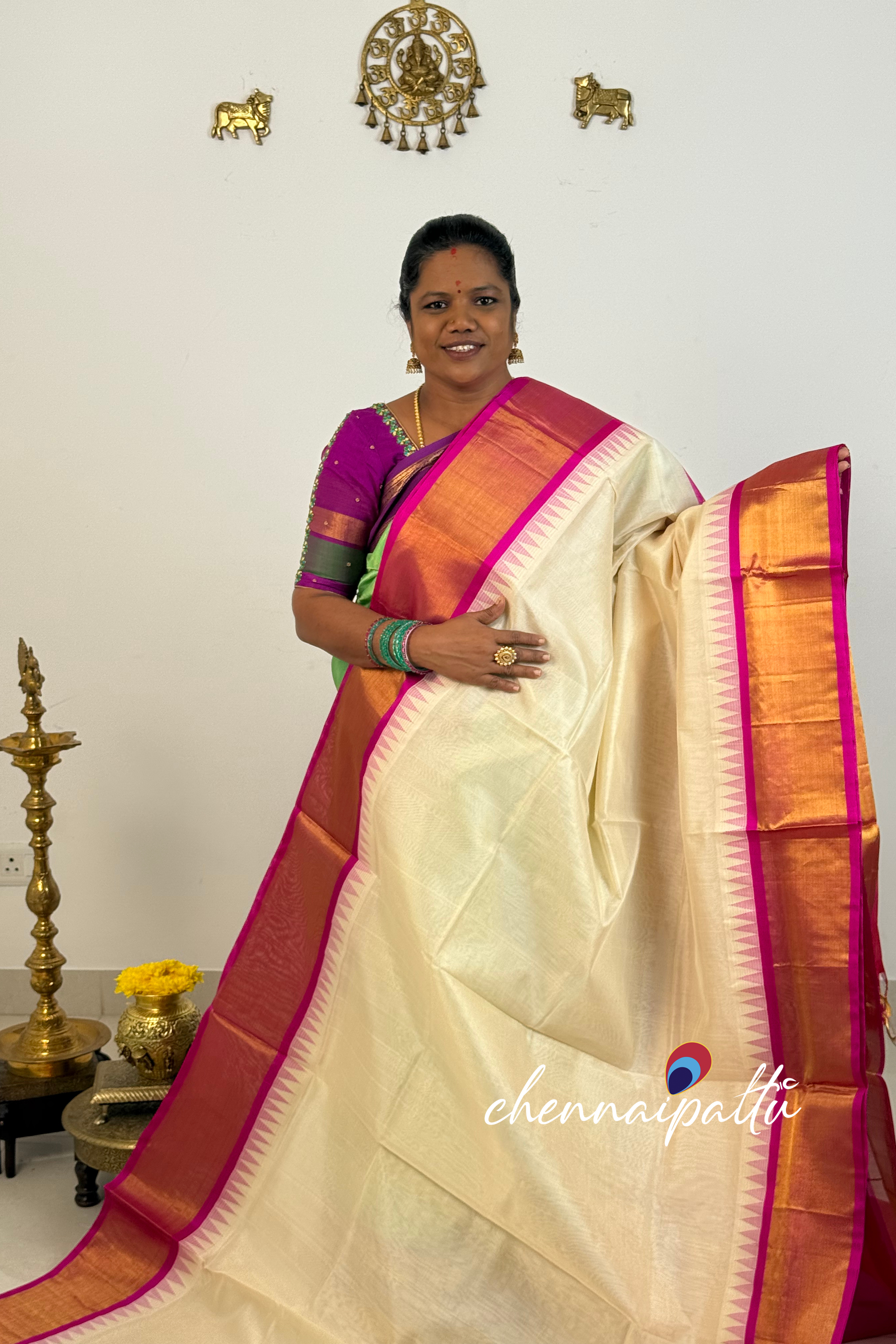 Mangai - Kupadam Silk Cotton Saree | Blouse Attached